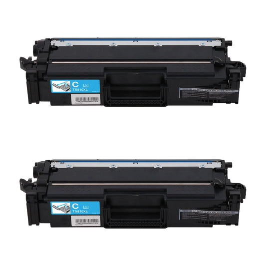 Brother TN810XLC Cyan High Yield Compatible Toner Cartridge [9,000 pages] 2-Pack
