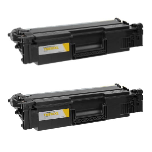 Brother TN810XLY Yellow High Yield Compatible Toner Cartridge [9,000 pages] 2-Pack