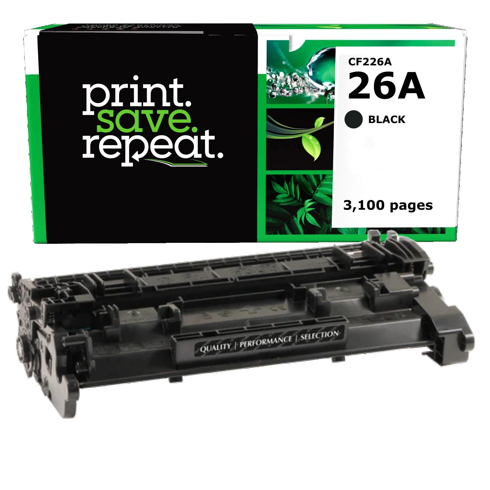 HP 26A (CF226A) Remanufactured Toner Cartridge [3,100 pages]