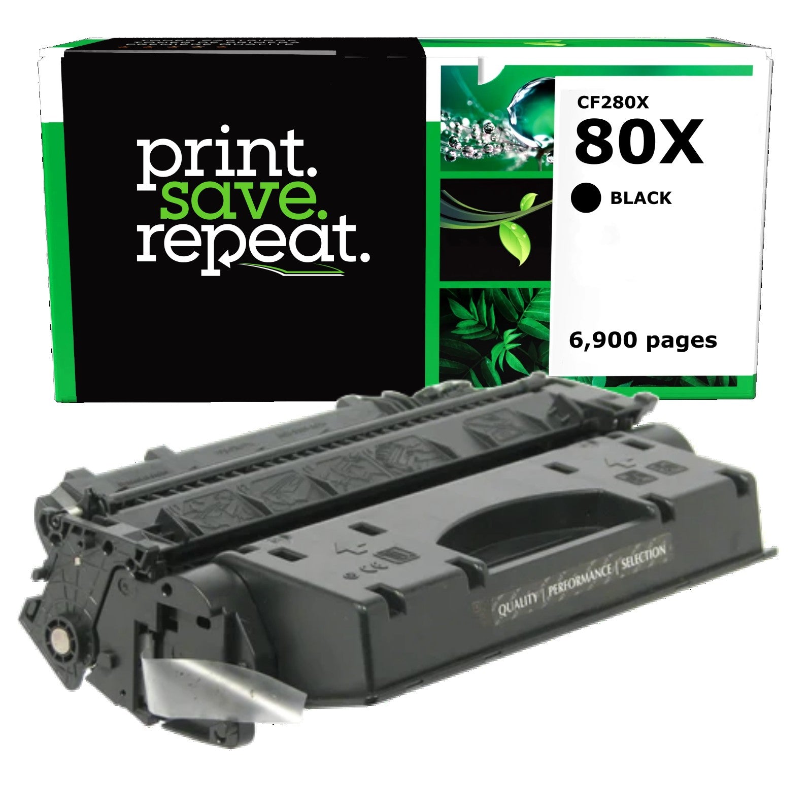 HP 80X (CF280X) High Yield Remanufactured Toner Cartridge [6,900 pages]