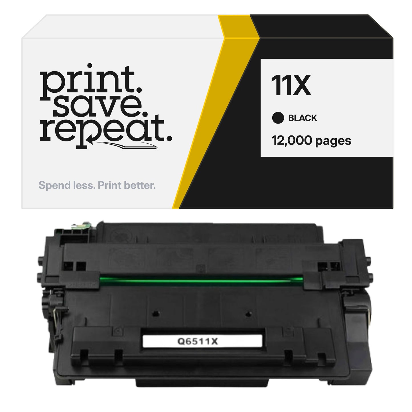 HP 11X (Q6511X) Premium Compatible Toner Cartridge [12,000 Pages]