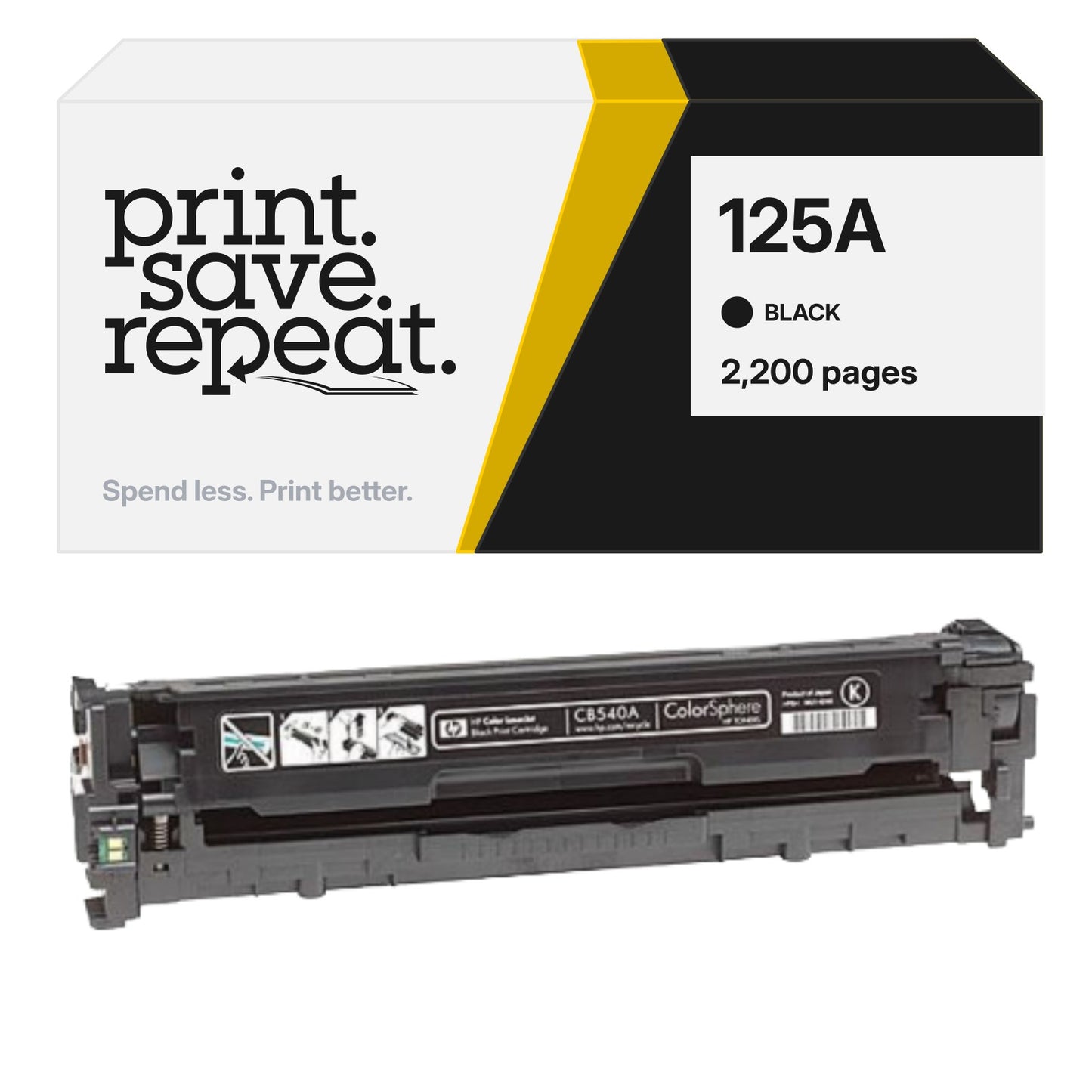 HP 125A (CB540A) Black Premium Compatible Toner Cartridge [2,200 Pages]