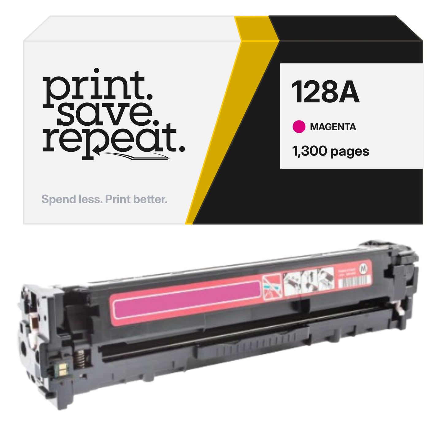 HP 128A (CE323A) Magenta Premium Compatible Toner Cartridge [1,300 Pages]