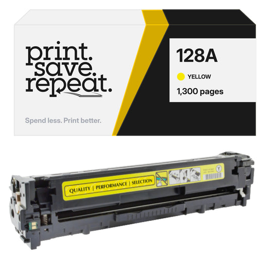 HP 128A (CE322A) Yellow Premium Compatible Toner Cartridge [1,300 Pages]