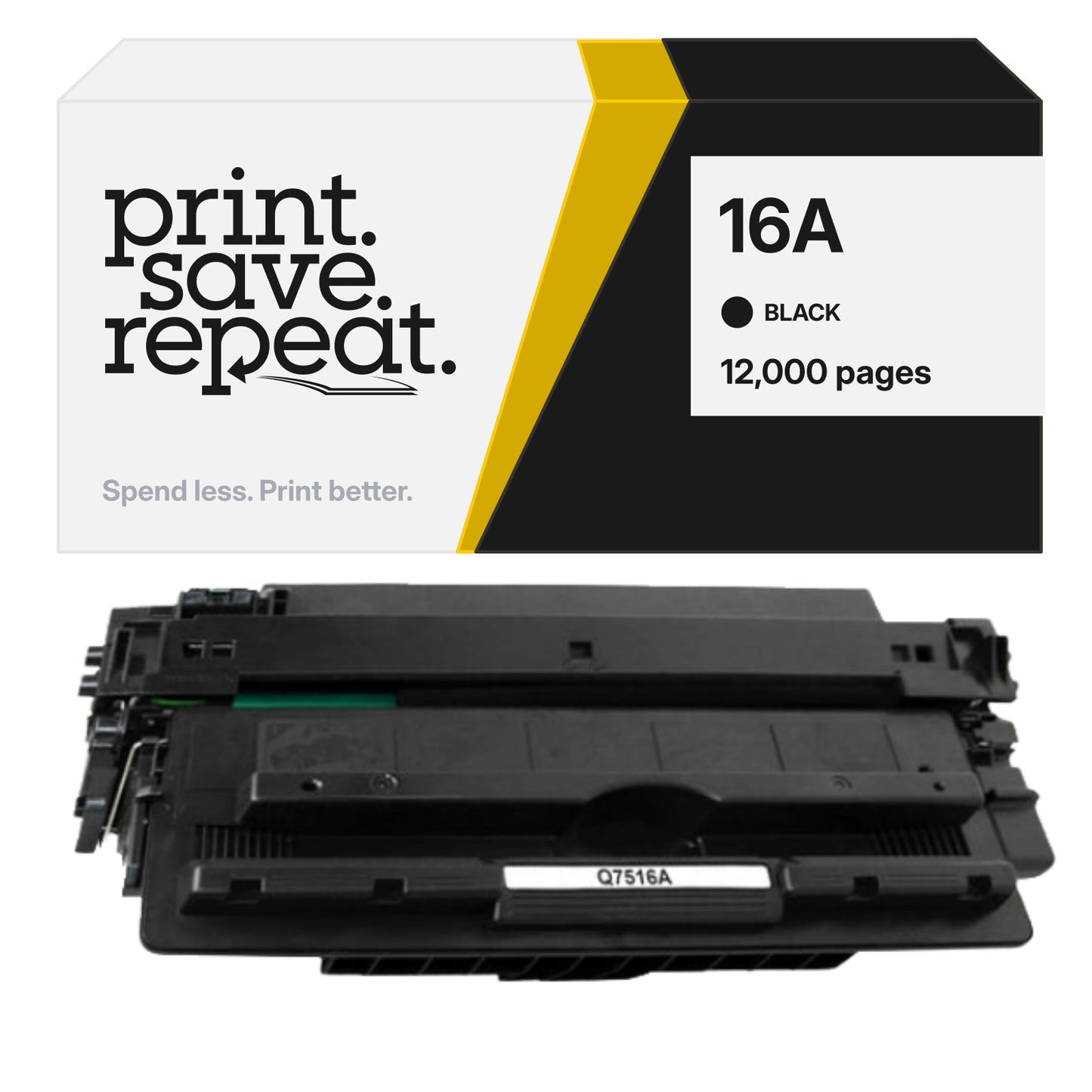 HP 16A (Q7516A) Premium Compatible Toner Cartridge [12,000 Pages]