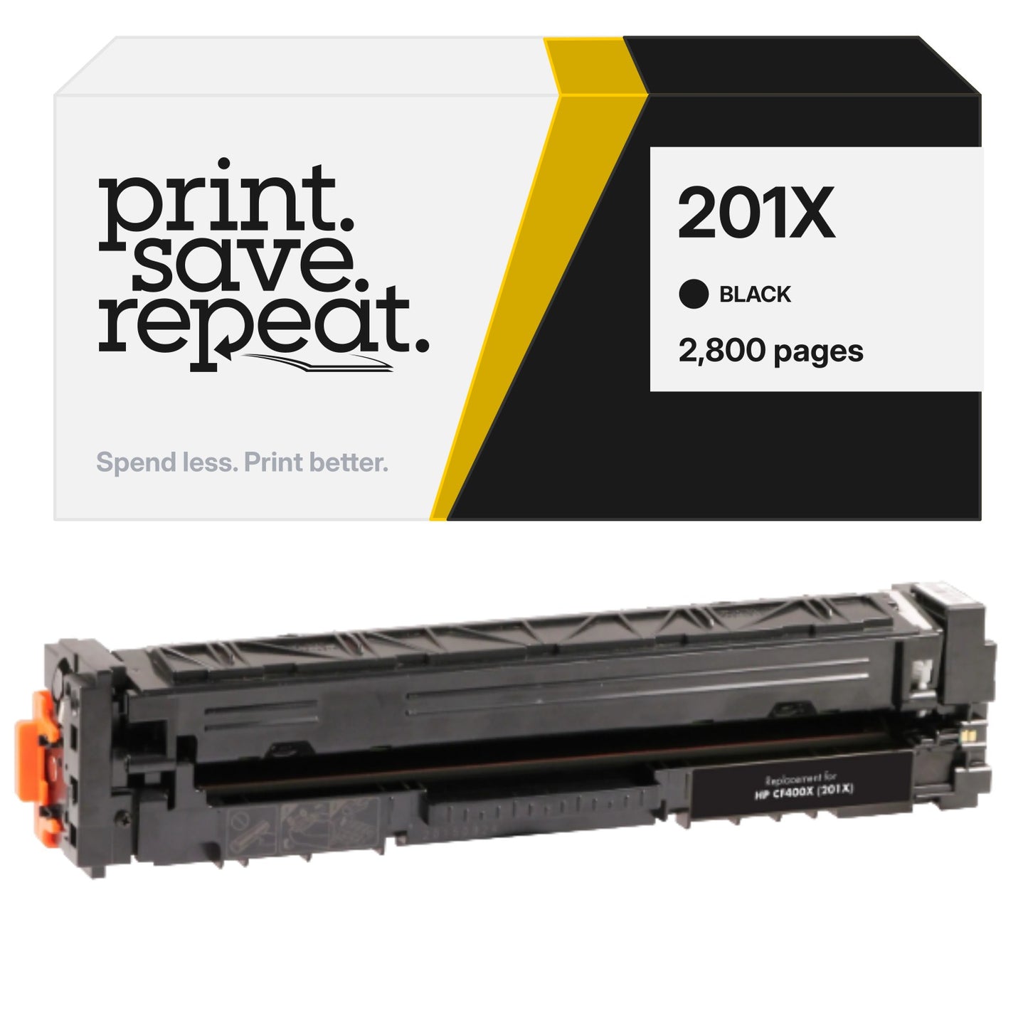 HP 201X (CF400X) Black Premium Compatible Toner Cartridge [2,800 Pages]
