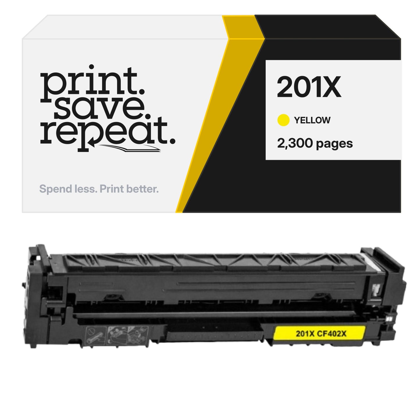 HP 201X (CF402X) Yellow Premium Compatible Toner Cartridge [2,300 Pages]