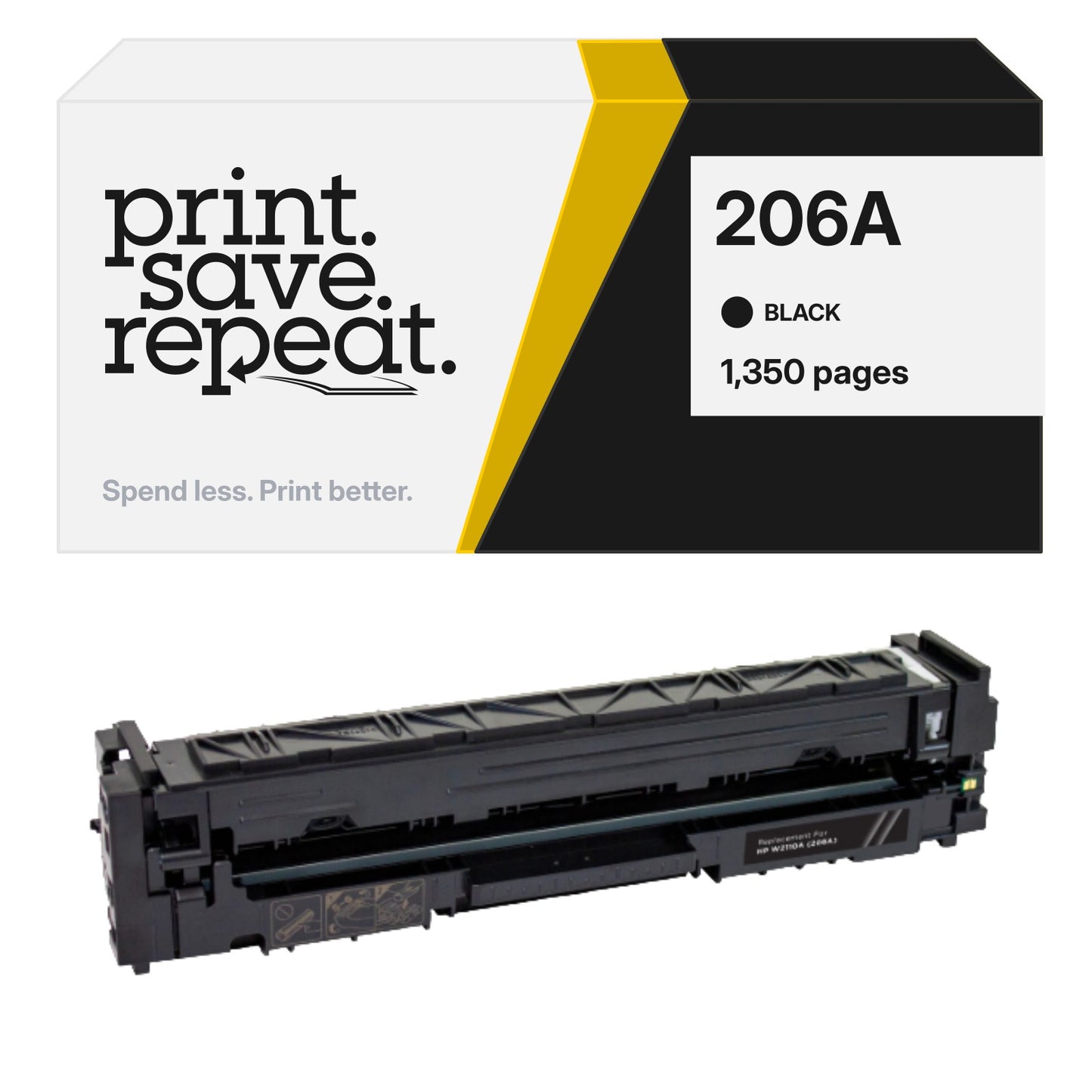 HP 206A (W2110A) Black Premium Compatible Color Toner Cartridge [1,350 Pages]