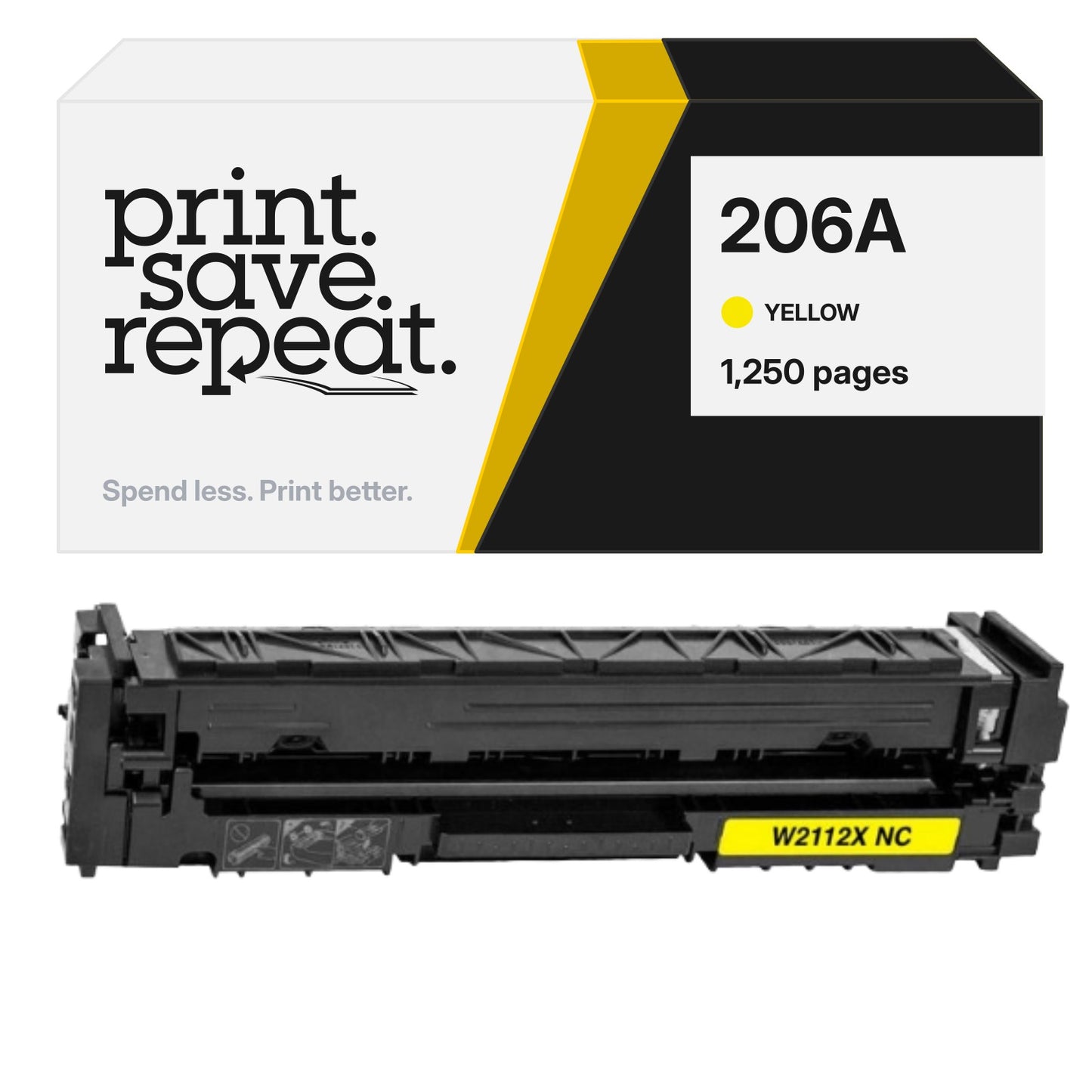 HP 206A (W2112A) Yellow Premium Compatible Toner Cartridge [1,250 Pages]