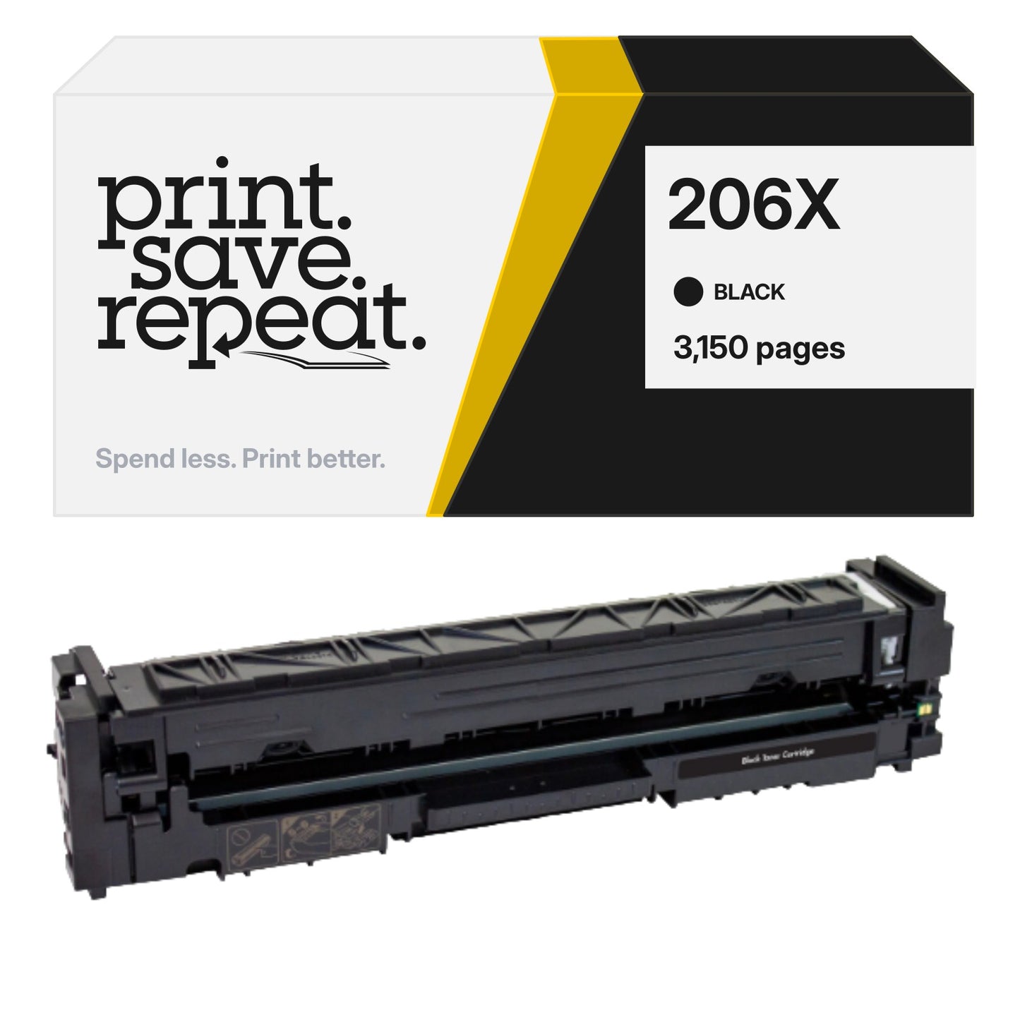 HP 206X (W2110X) Black Premium Compatible Color Toner Cartridge [3,150 Pages]