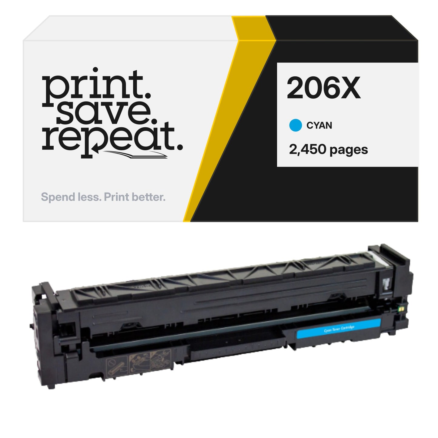 HP 206X (W2111X) Cyan Premium Compatible Toner Cartridge [2,450 Pages]