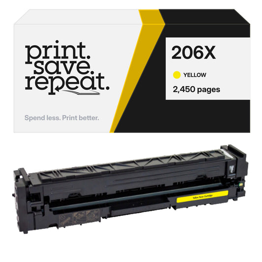 HP 206X (W2112X) Yellow Premium Compatible Color Toner Cartridge [2,450 Pages]