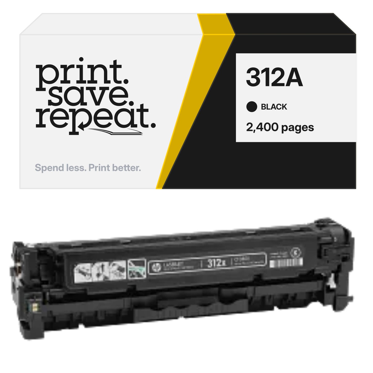 HP 312A (CF380A) Black Premium Compatible Toner Cartridge [2,400 Pages]