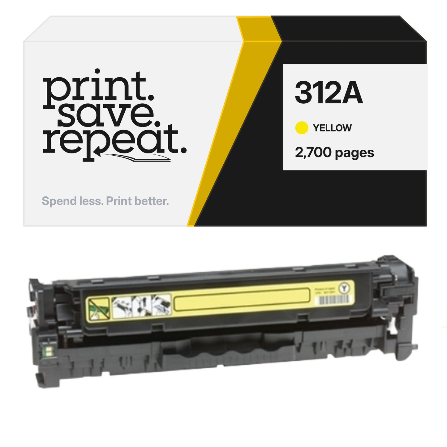 HP 312A (CF382A) Yellow Premium Compatible Toner Cartridge [2,700 Pages]