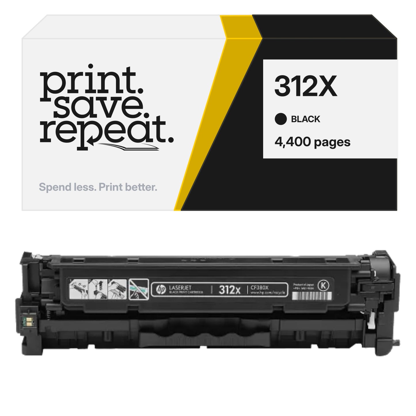 HP 312X (CF380X) Black Premium Compatible Toner Cartridge [4,400 Pages]