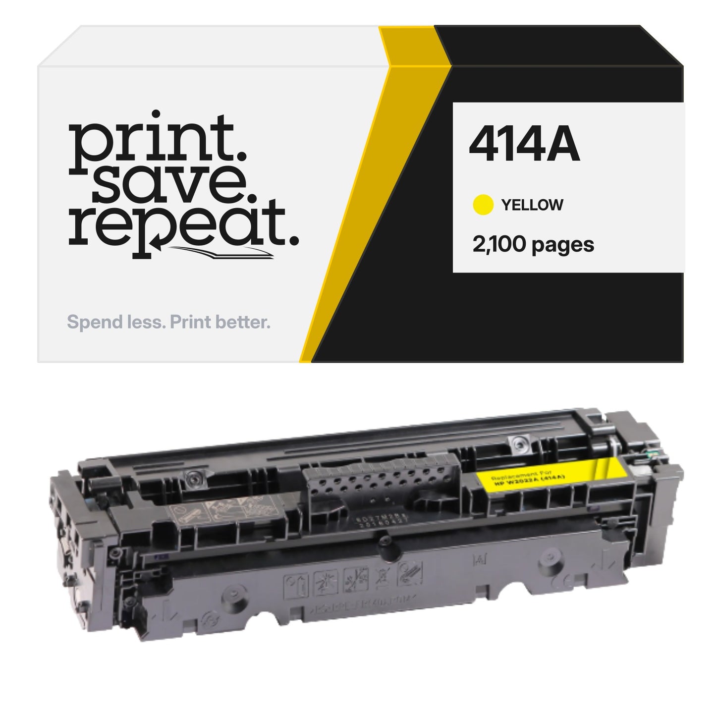 HP 414A (W2022A) Yellow Premium Compatible Color Toner Cartridge [2,100 Pages]