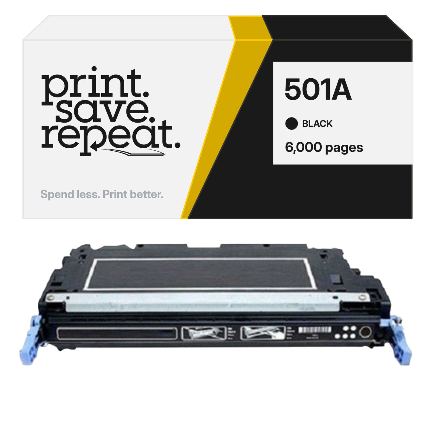 HP 501A (Q6470A) Black Premium Compatible Toner Cartridge [6,000 Pages]