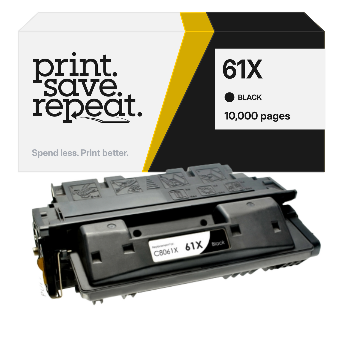 HP 61X (C8061X) Premium Compatible Toner Cartridge [10,000 Pages]