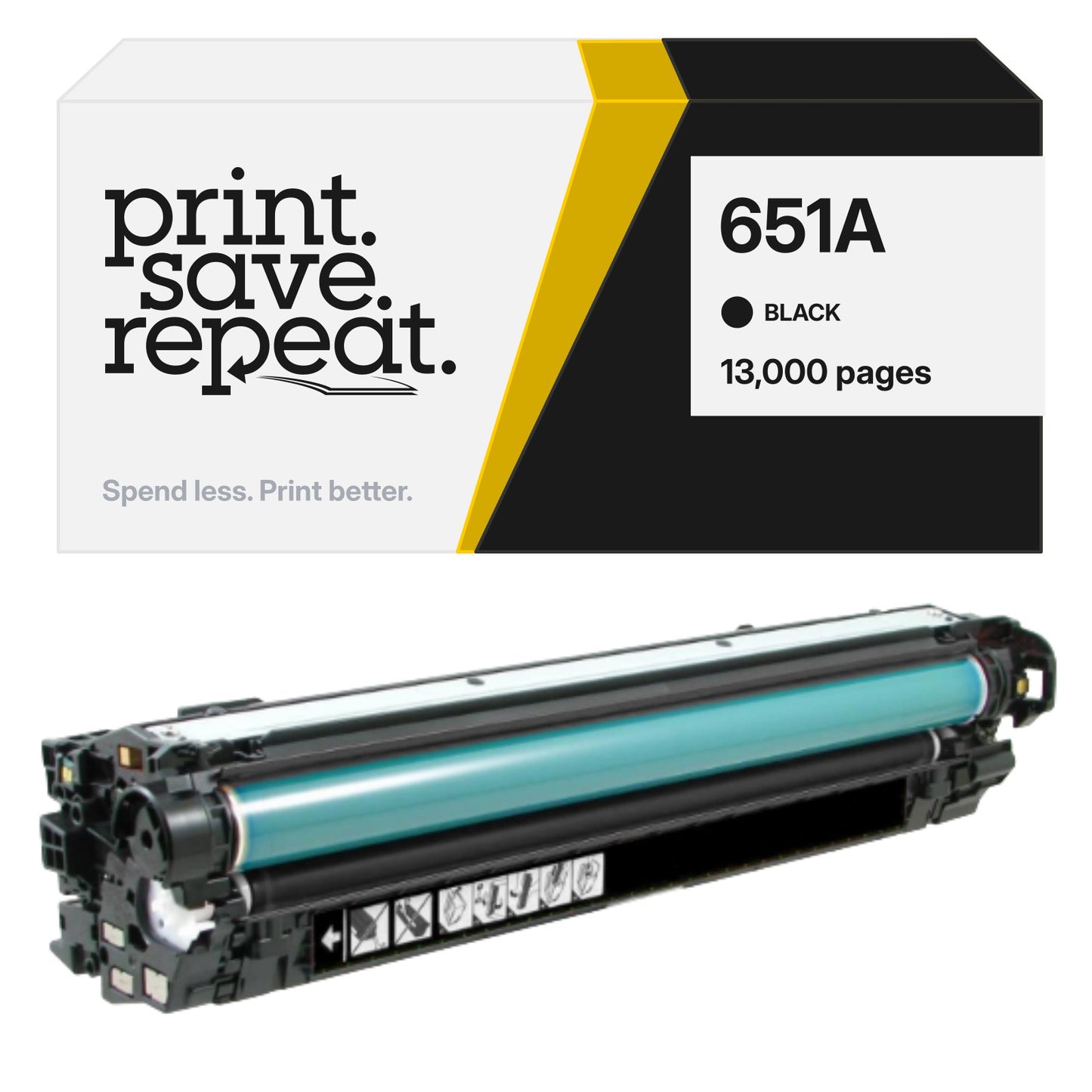 HP 651A (CE340A) Black Premium Compatible Toner Cartridge [13,000 Pages]