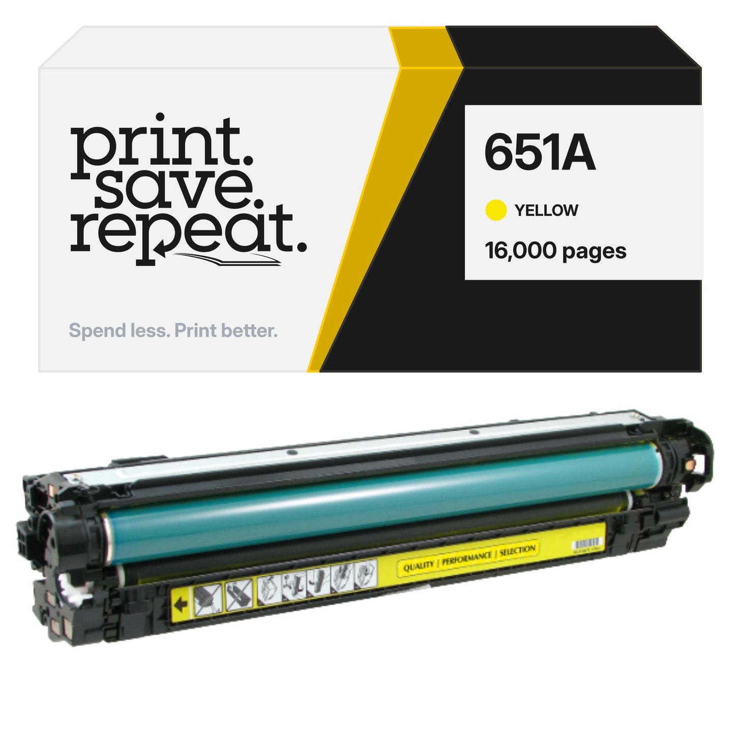 HP 651A (CE342A) Yellow Premium Compatible Toner Cartridge [16,000 Pages]