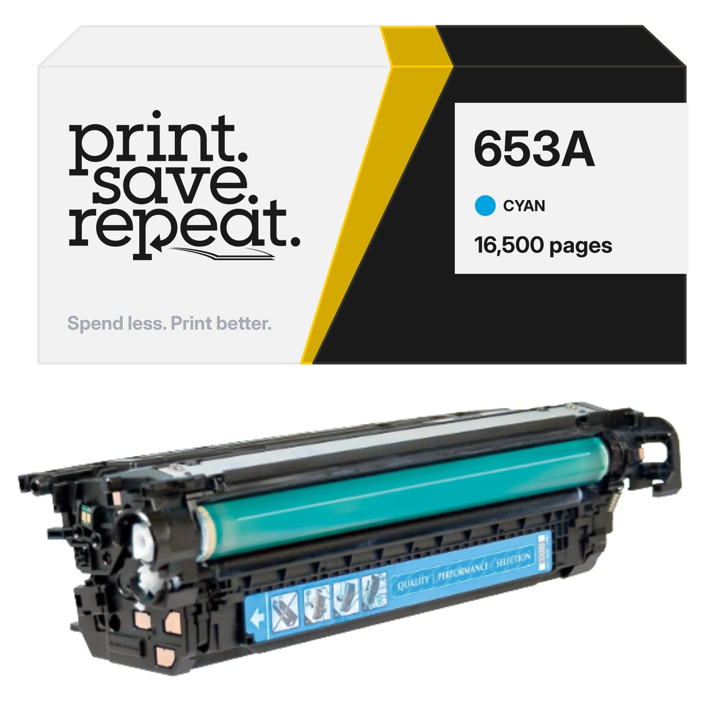 HP 653A (CF321A) Cyan Premium Compatible Toner Cartridge [16,500 Pages]