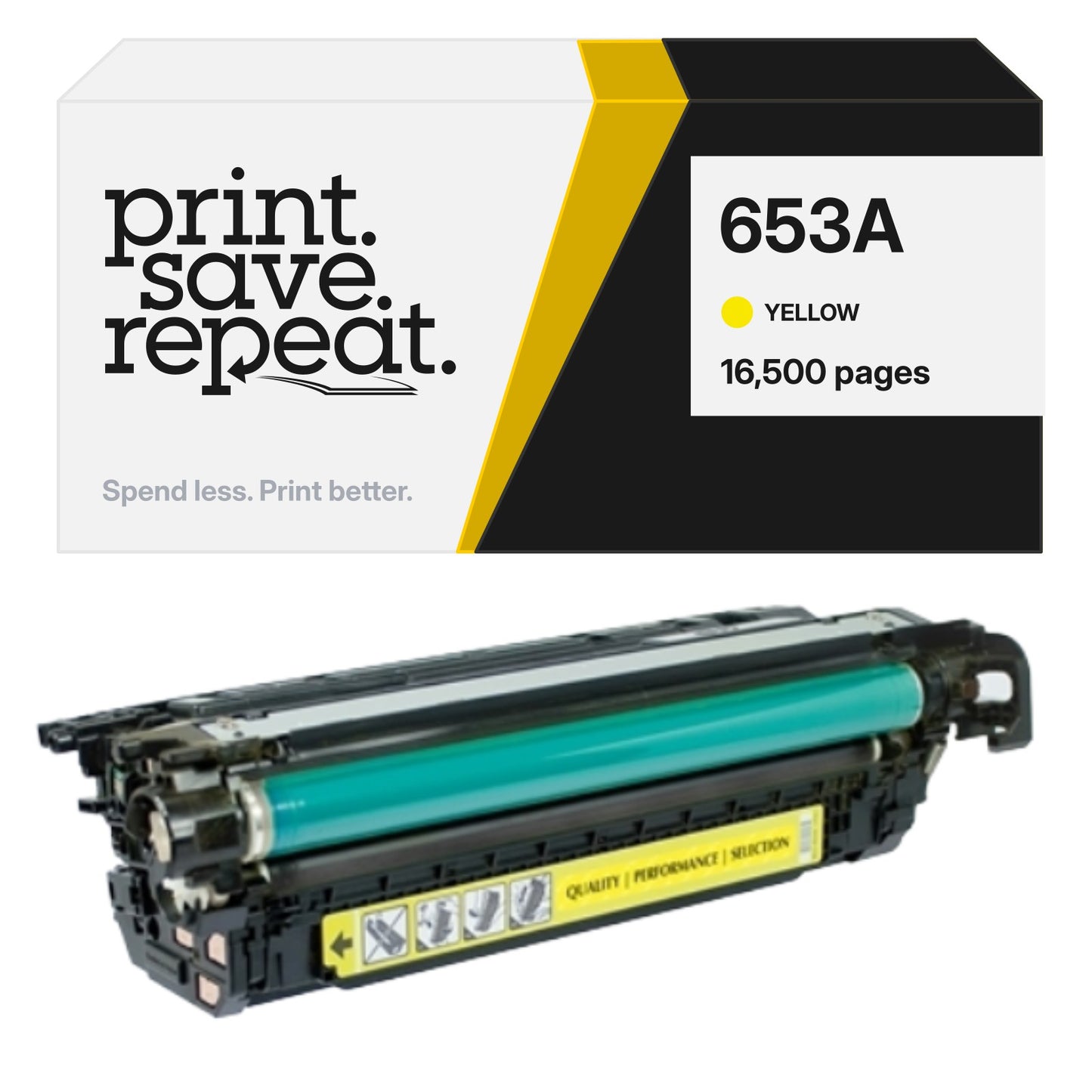 HP 653A (CF322A) Yellow Premium Compatible Toner Cartridge [16,500 Pages]