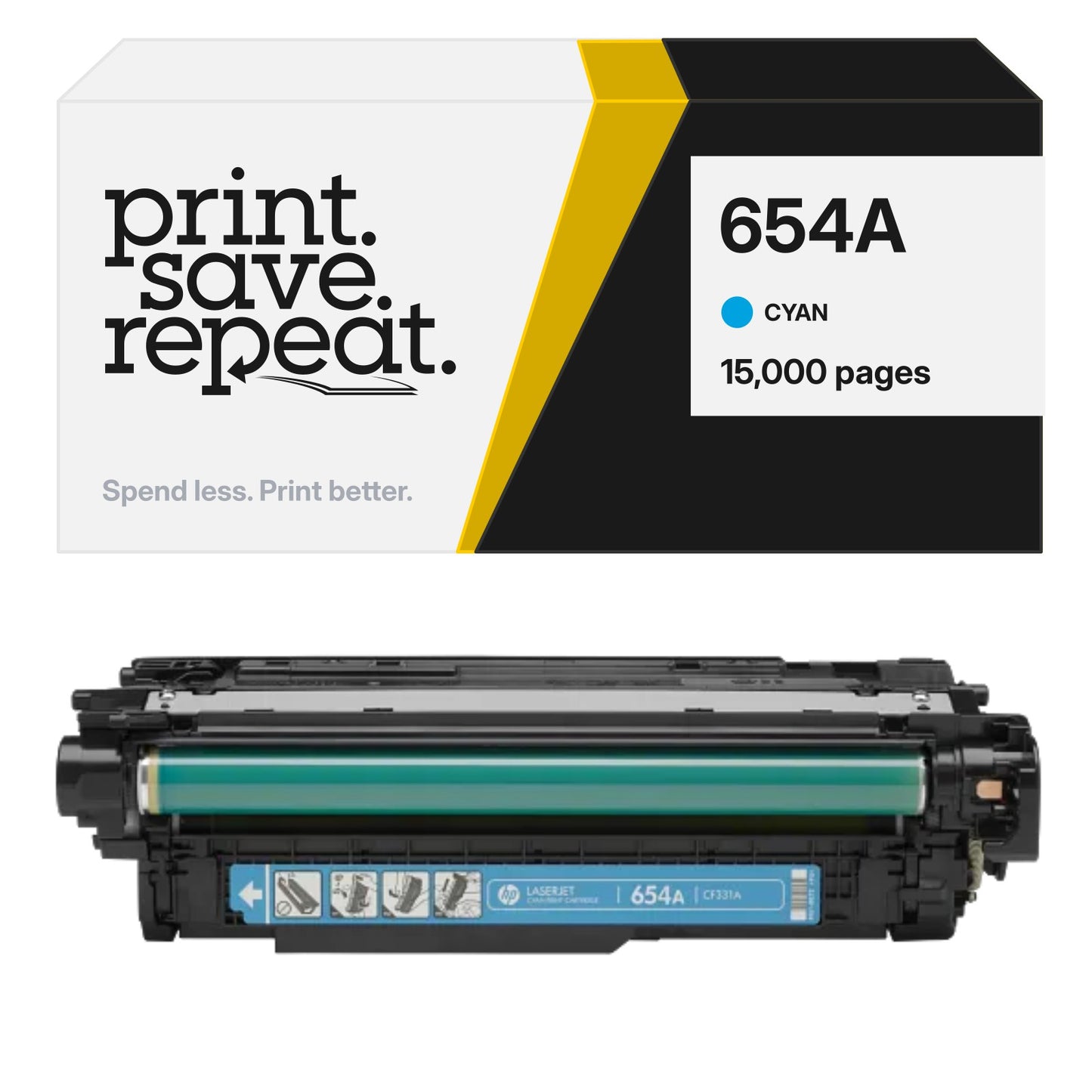 HP 654A (CF331A) Cyan Premium Compatible Toner Cartridge [15,000 Pages]