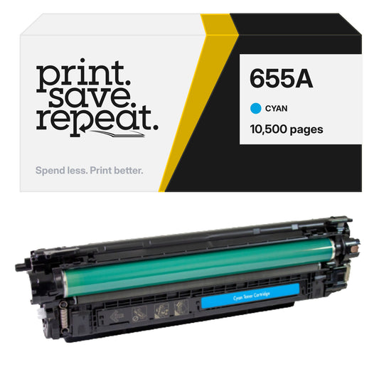 HP 655A (CF451A) Cyan Premium Compatible Toner Cartridge [10,500 Pages]