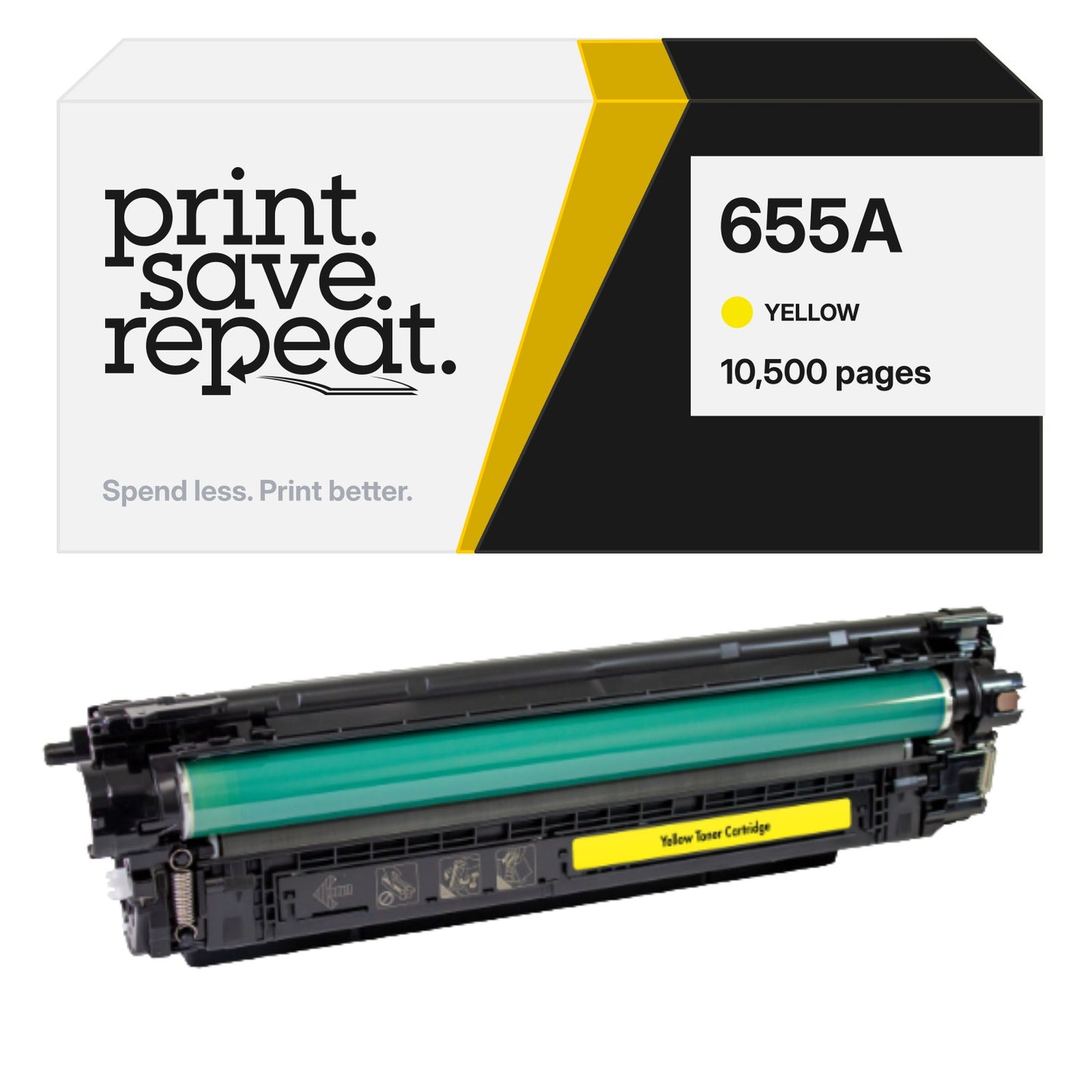 HP 655A (CF452A) Yellow Premium Compatible Toner Cartridge [10,500 Pages]