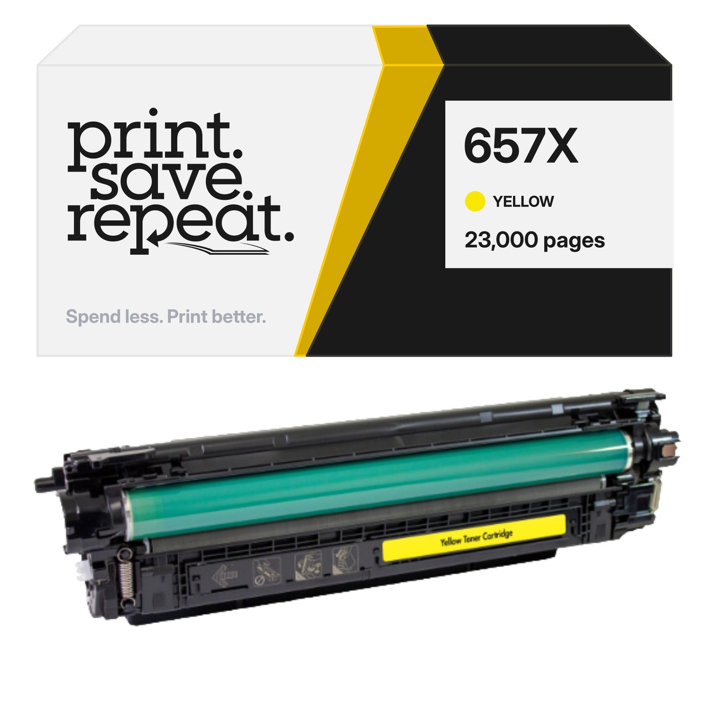 HP 657X (CF472X) Yellow Premium Compatible Toner Cartridge [23,000 Pages]