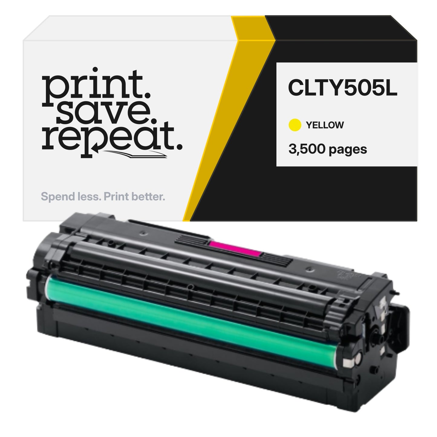 Samsung CLTY505L Yellow Premium Compatible Toner Cartridge [3,500 Pages]