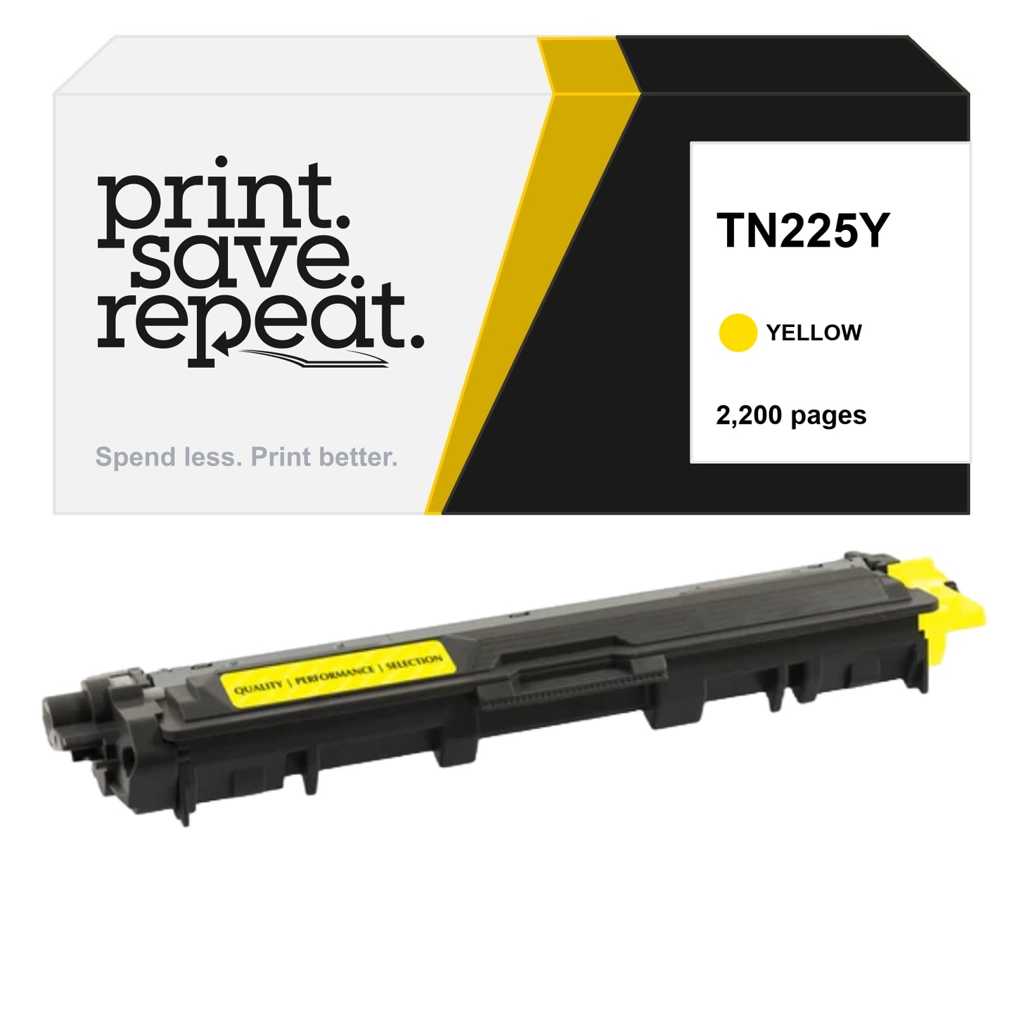 Brother TN-225Y High Yield Toner Cartridge - Premium Compatible - [2,200 Pages]