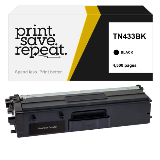 Brother TN433BK High Yield Toner Cartridge - Premium Compatible - [4,500 Pages]