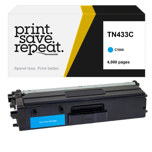 Brother TN433C High Yield Toner Cartridge - Premium Compatible - [4,000 Pages]
