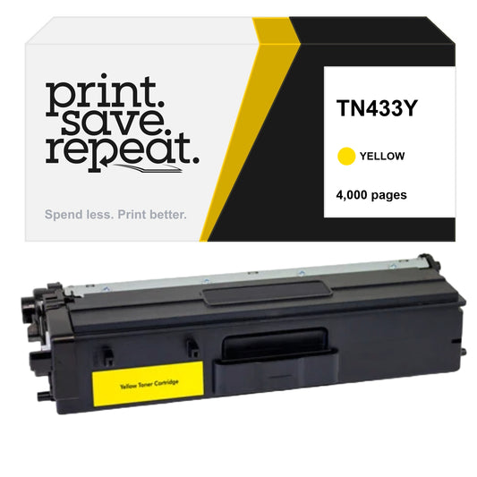 Brother TN433Y High Yield Toner Cartridge - Premium Compatible - [4,000 Pages]