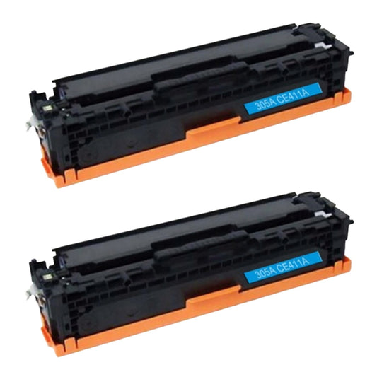 HP 305A Cyan Compatible Toner Cartridge - 2 Pack - [2,600 Pages]