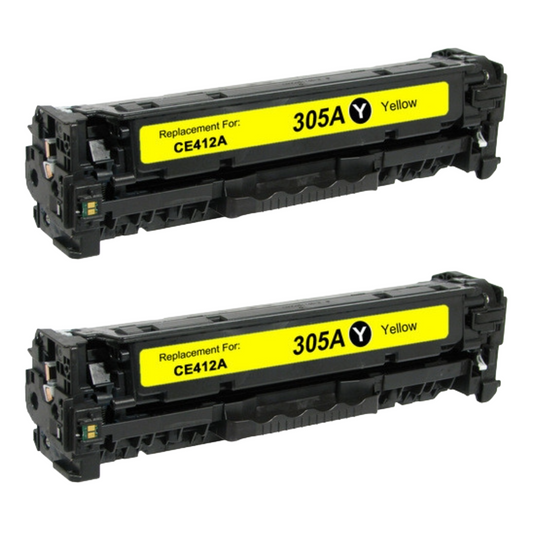 HP 305A Yellow Compatible Toner Cartridge - 2 Pack - [2,600 Pages]