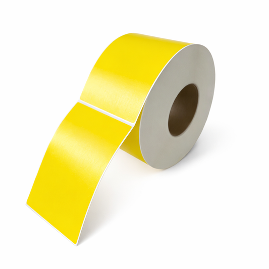 4" x 6" Yellow Thermal Transfer Labels on 3" Core – 4 Rolls of 1,000 Labels