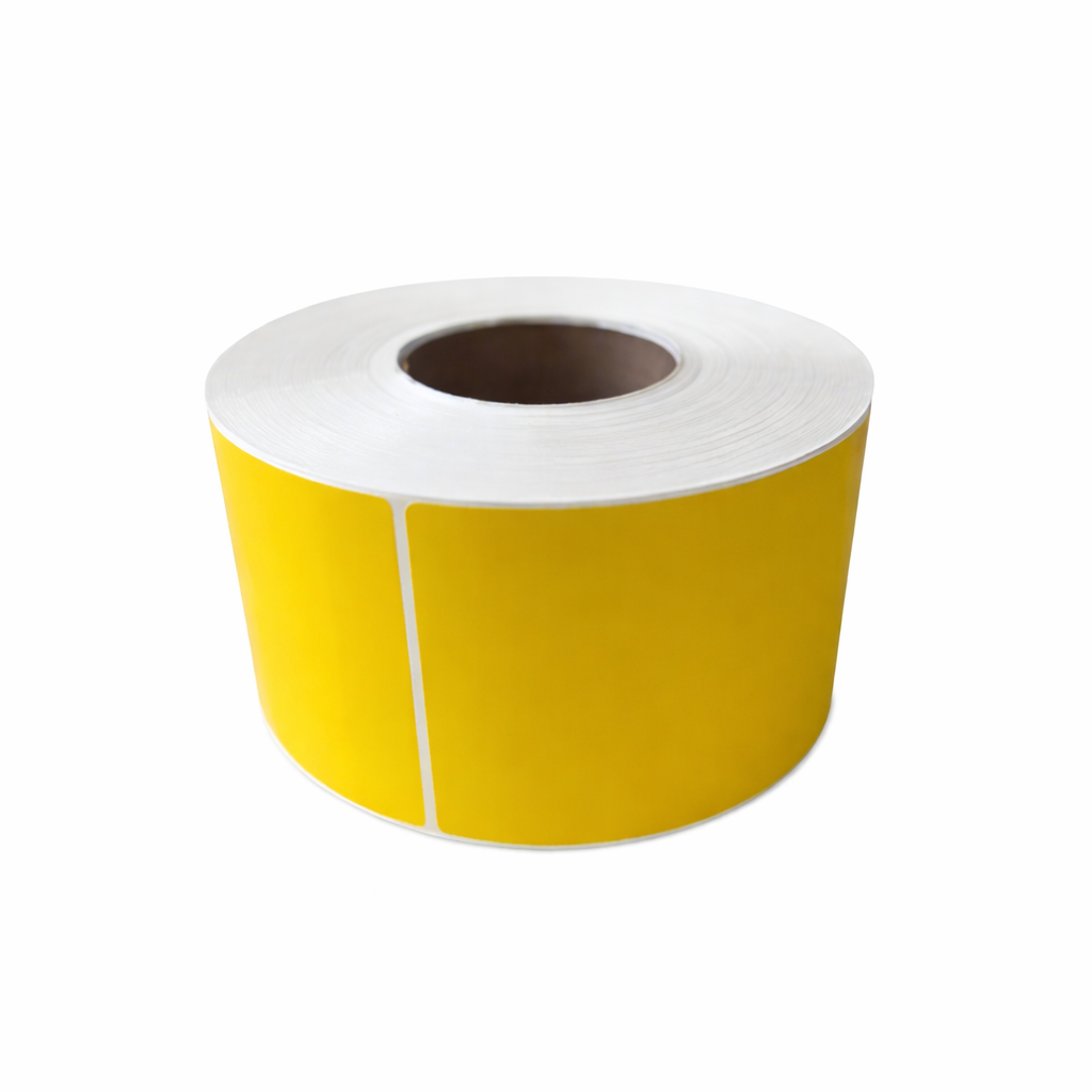 4" x 6" Yellow Thermal Transfer Labels on 3" Core – 4 Rolls of 1,000 Labels