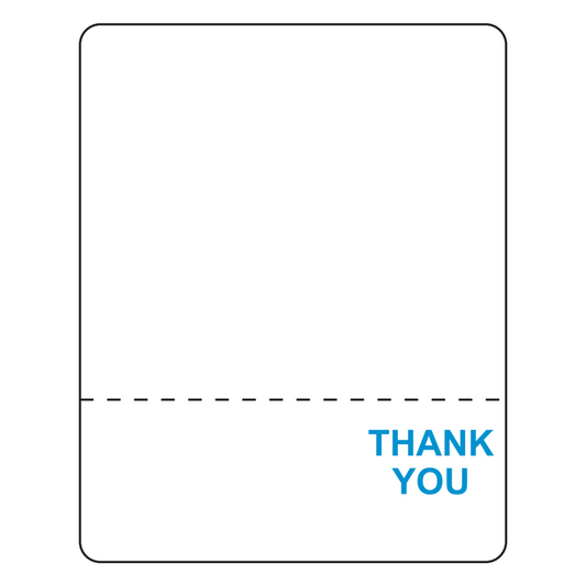 2.625" x 3.31" Mettler Toledo 325 Scale Labels (T108) | Blue "Thank You" | Perforated | 40 mm Core | 375 Roll | 30 Pack