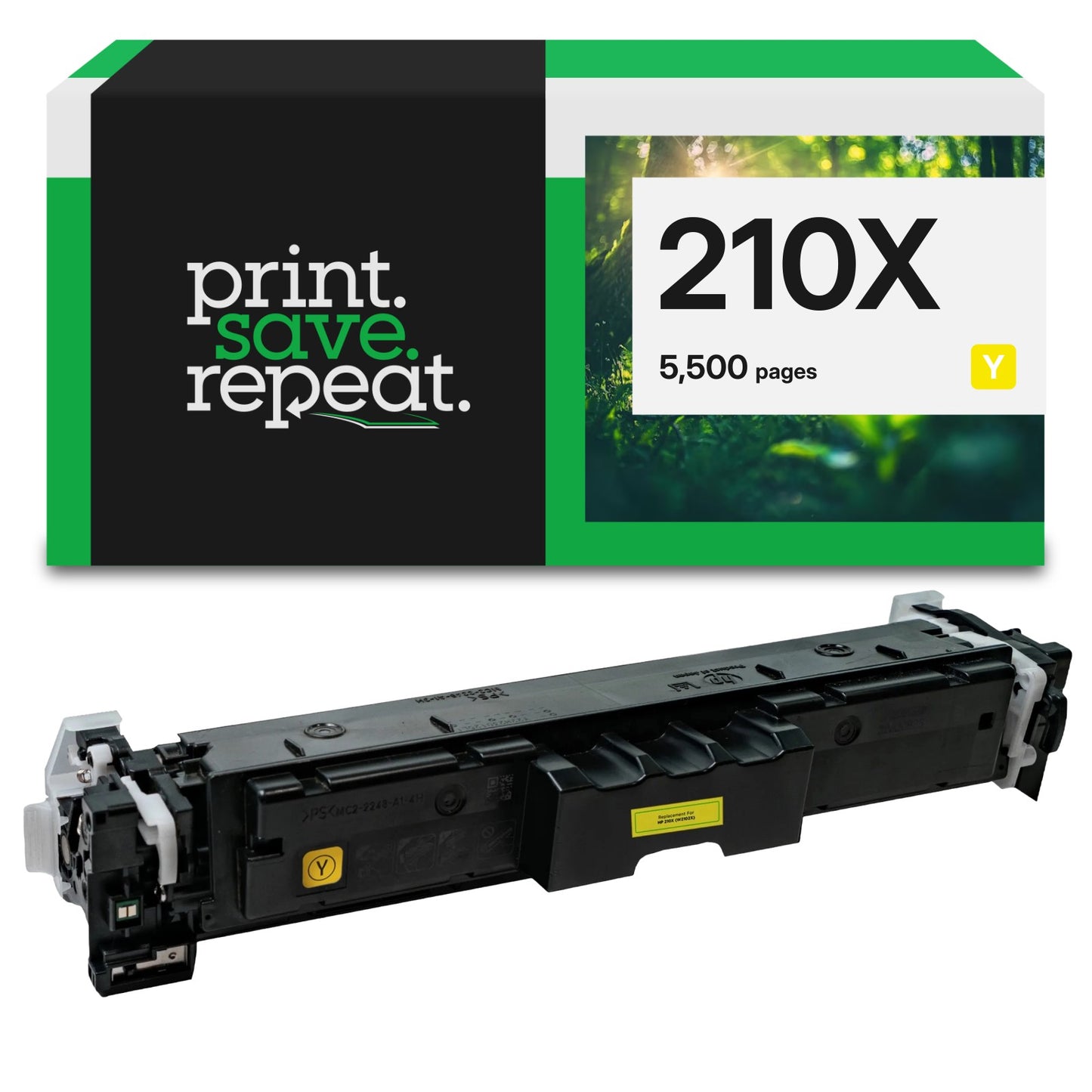 HP 210X Yellow (W2102X) High Yield Remanufactured Toner Cartridge [5,500 Pages]