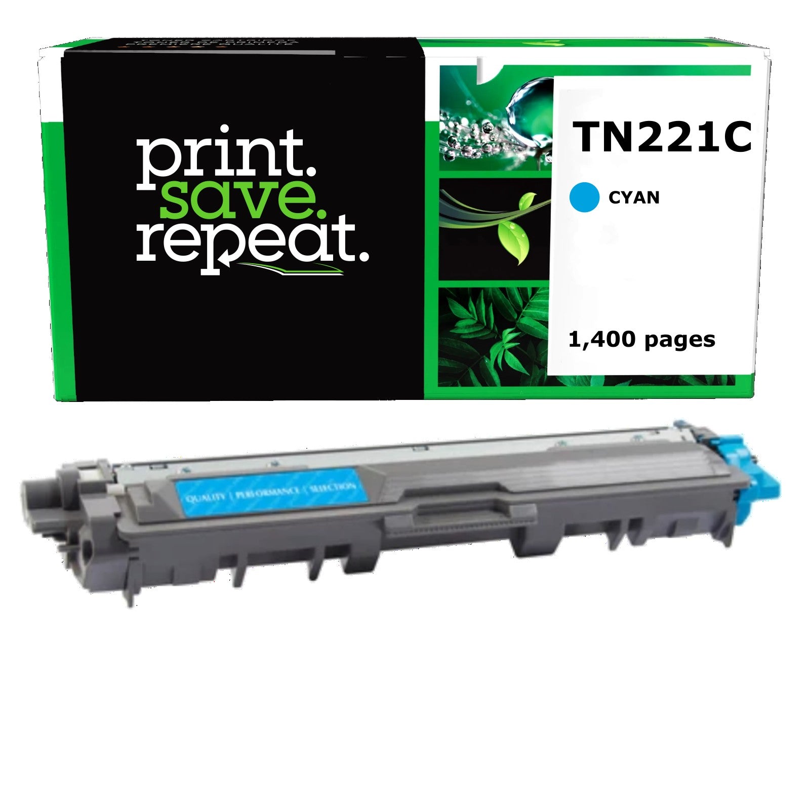 Brother TN-221C Cyan Remanufactured Toner Cartridge [1,400 Pages]