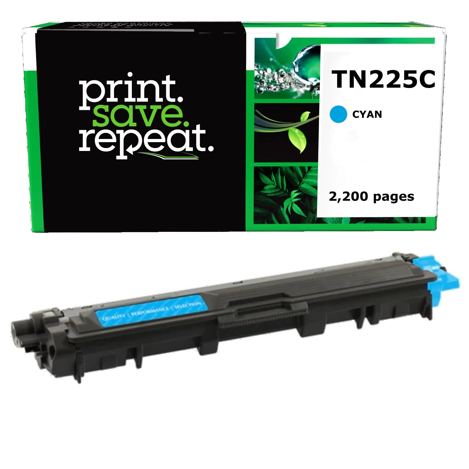 Brother TN-225C Cyan High Yield Remanufactured Toner Cartridge [2,200 Pages]