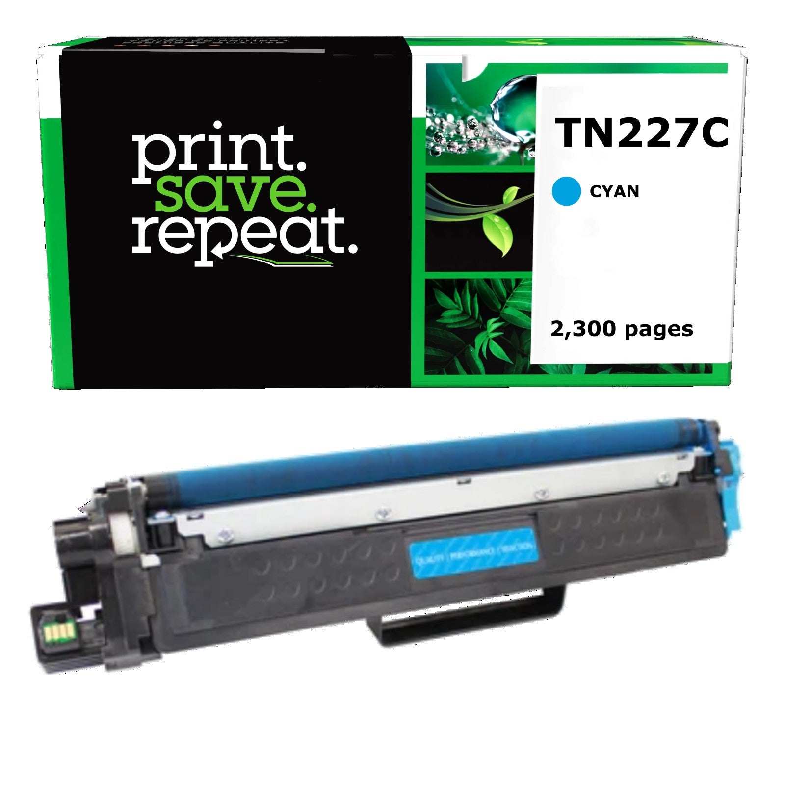Brother TN-227C Cyan High Yield Remanufactured Toner Cartridge [2,300 Pages]