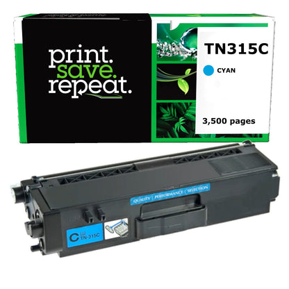 Brother TN-315C Cyan High Yield Remanufactured Toner Cartridge [3,500 Pages]