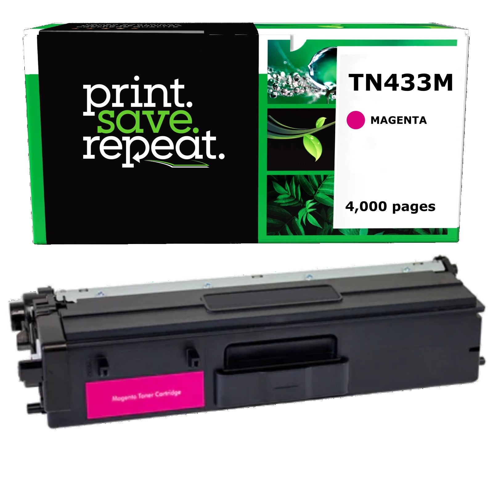 Brother TN-433M Magenta High Yield Remanufactured Toner Cartridge [4,000 Pages]