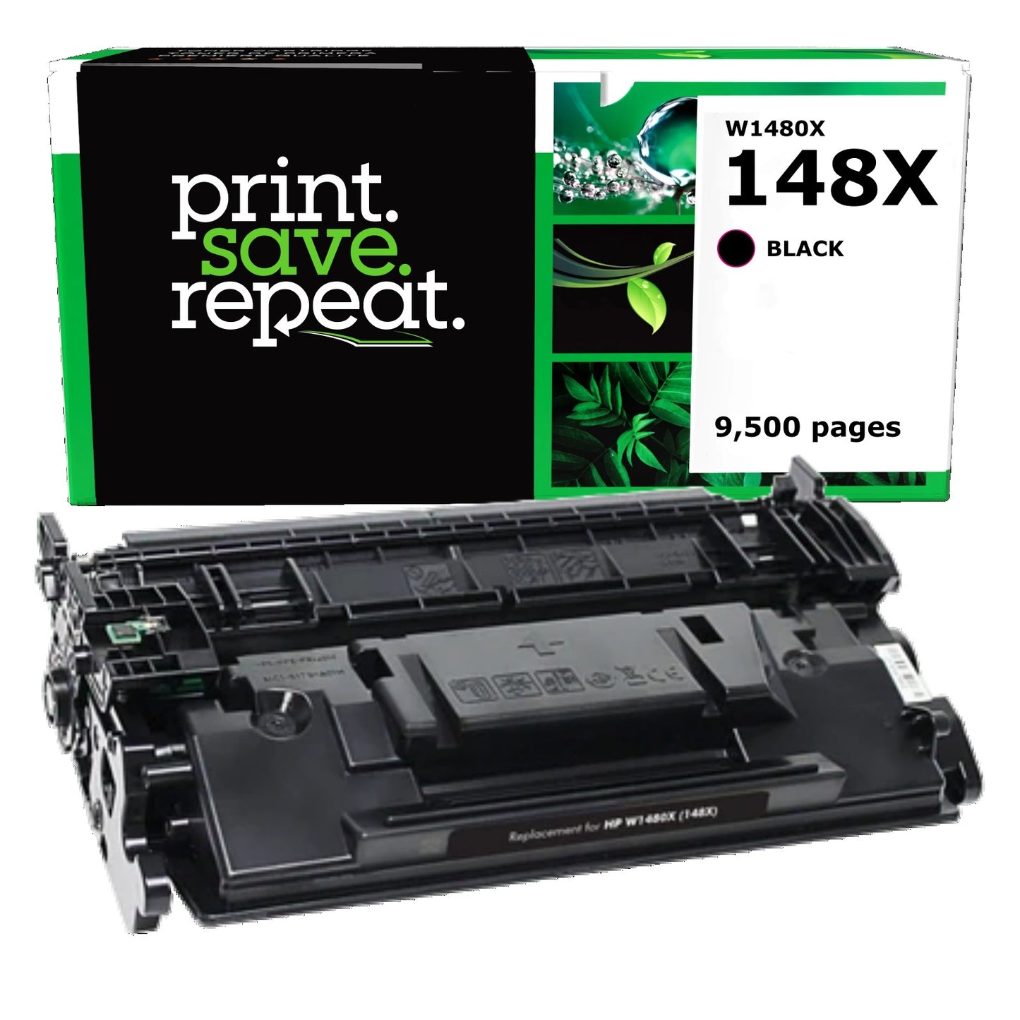 HP 148X (W1480X) High Yield Remanufactured Toner Cartridge [9,500 pages]