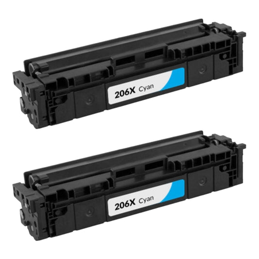 HP 206X Cyan Compatible Toner Cartridge - 2 Pack - [2,450 Pages]