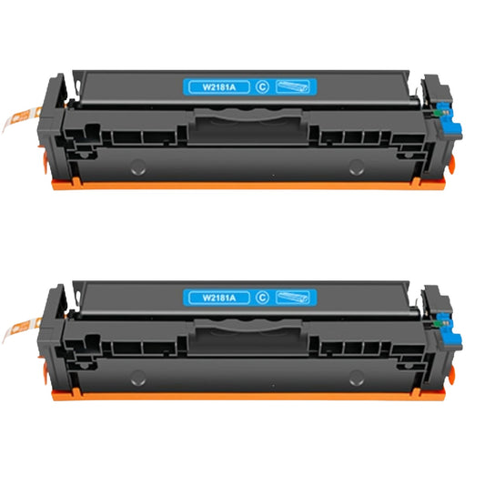 HP 218A Cyan High Yield Compatible Toner Cartridge - 2 Pack - [1,200 Pages]