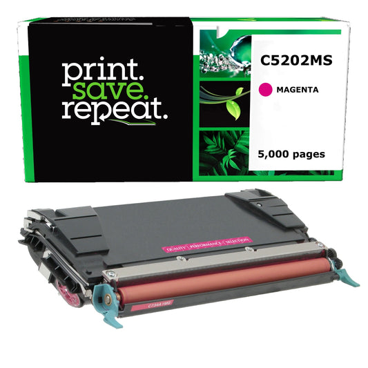 Lexmark C5202MS, C5220MS, C5222MS, C5242MH Magenta High Yield Remanufactured Toner Cartridge [5,000 Pages]